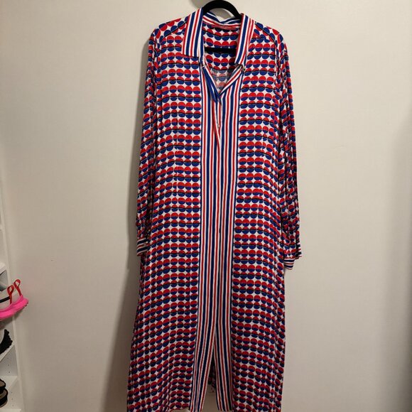 119 Marina Rinaldi Women's Red Dativo Viscose Shirt Dress Size US 24 - Picture 5 of 5